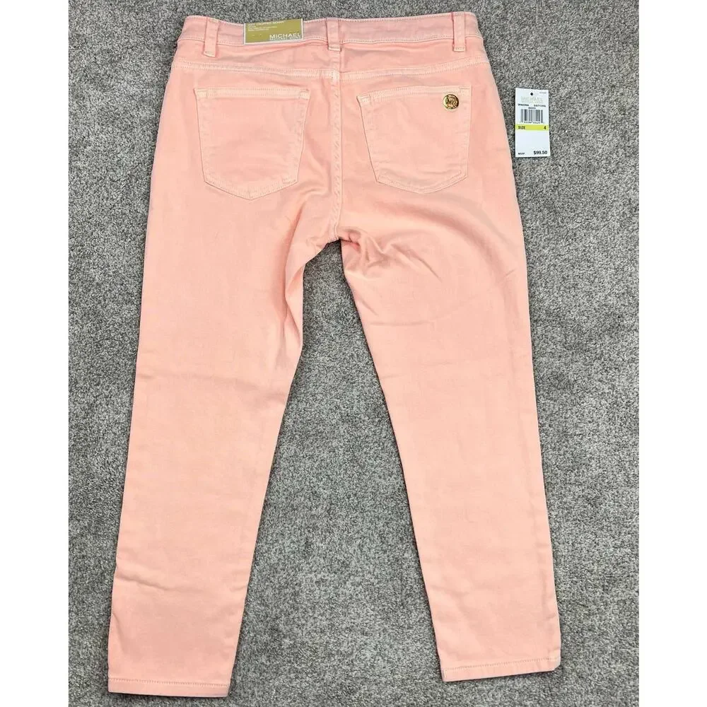 NWT! Michael Kors Dusty Coral Izzy Cropped Skinny size 4